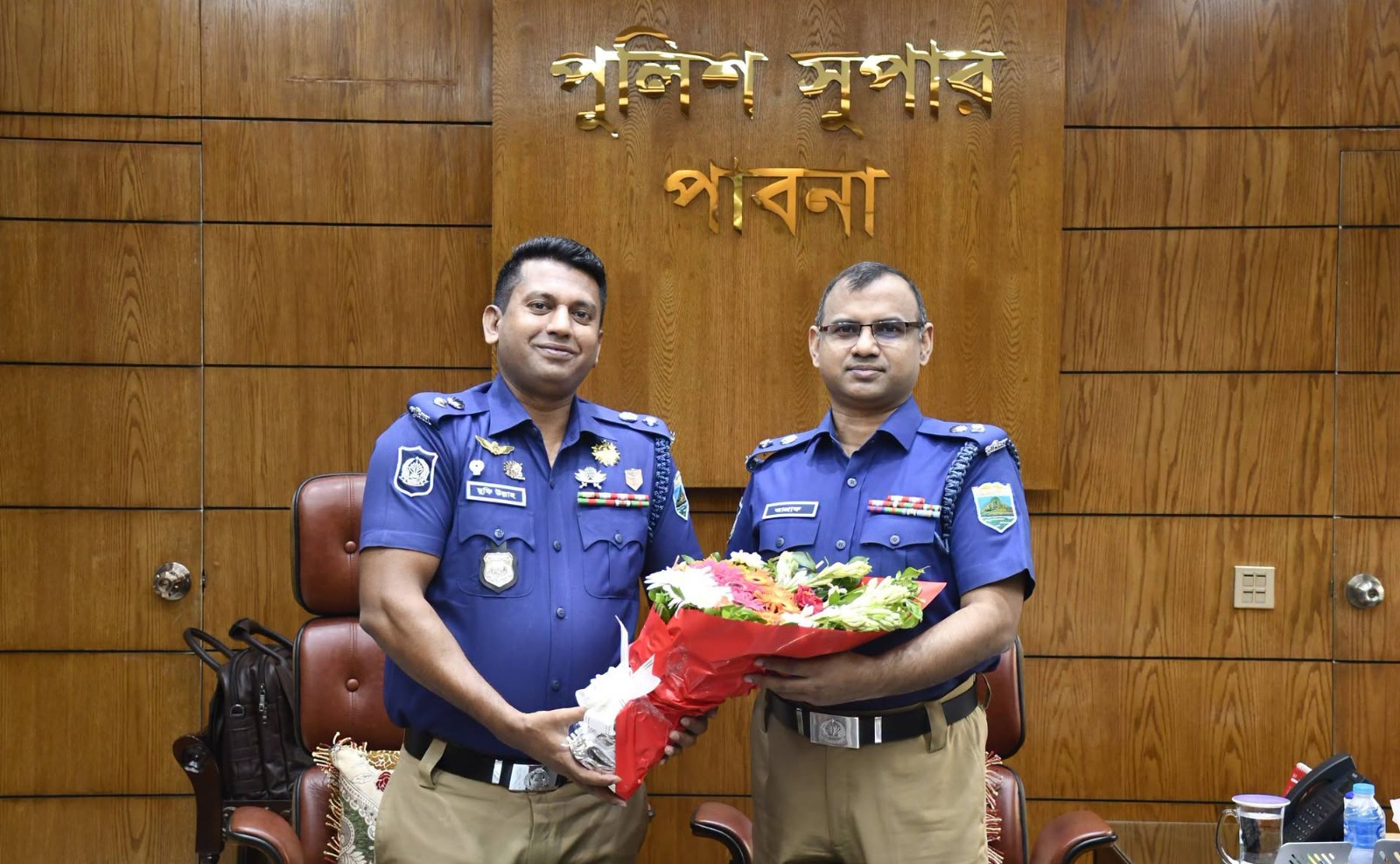 পাবনায় নবাগত পুলিশ সুপার আবু আশ্রাফের দায়িত্ব গ্রহণ, বিদায় ছুফি উল্লাহ